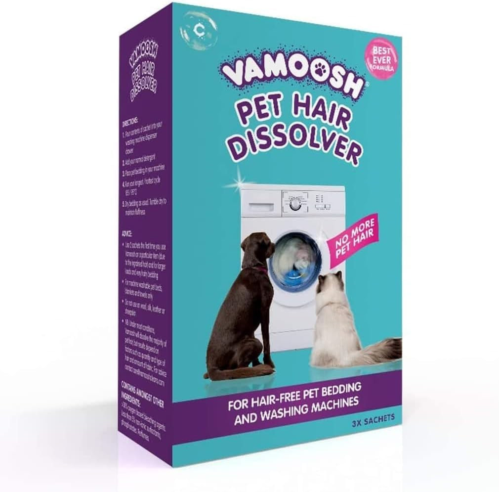 Pet Hair Remover for Washing Machines - 3 X 100G (3 Washes) - Pet Hair Dissolver for Dog and Cat Hair Removal - Perfect for Pet Bedding and Dog Grooming Cleanup