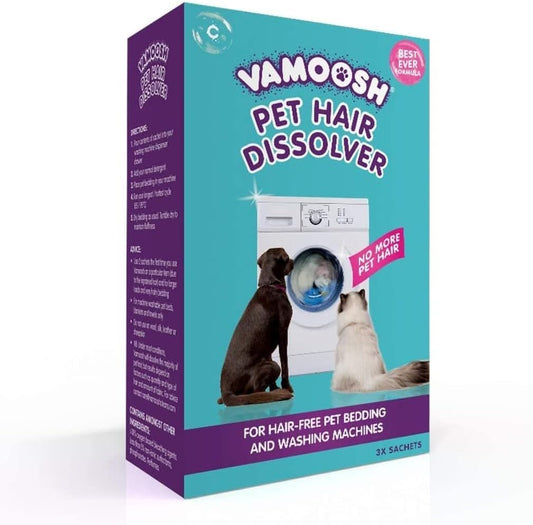 Pet Hair Remover for Washing Machines - 3 X 100G (3 Washes) - Pet Hair Dissolver for Dog and Cat Hair Removal - Perfect for Pet Bedding and Dog Grooming Cleanup