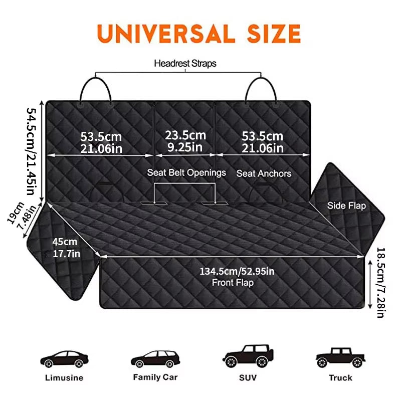 Dog Car Seat Cover, 100% Waterproof Car Pet Mat, Pet Car Mat, Rear Waterproof Car Dog Mat, anti Dirty Pet Car Mat Dog Car Seat