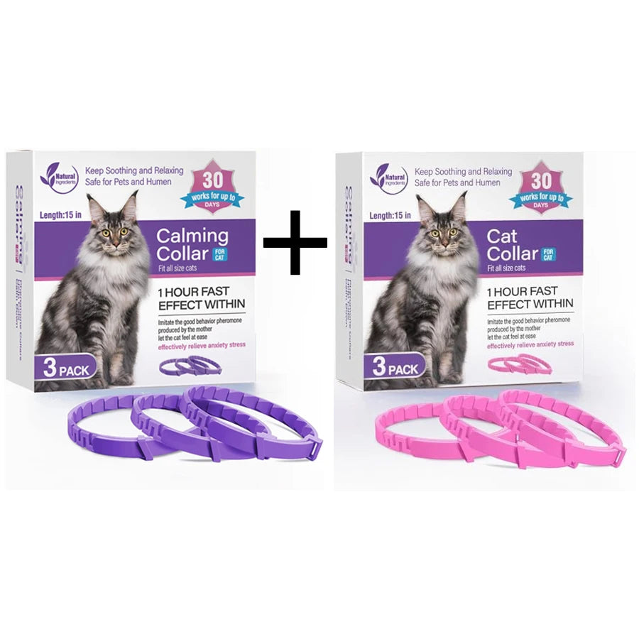 3/4 Pc Dogs Calming Pheromone Collars Cats Relieve Anxiety Adjustable Comfortable Collar for Puppy Kitten Large Pets Accessories